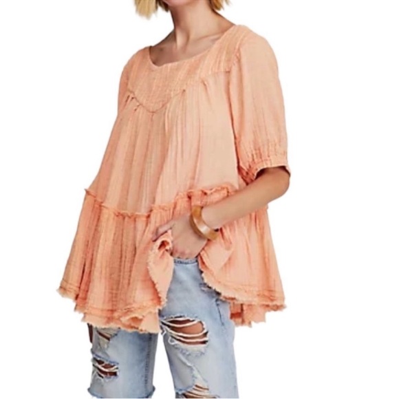 Free People Mystery Land Tunic In Grapefruit - Picture 2 of 16